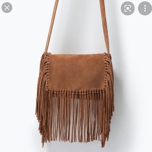 Zara crossover bag, brown ,cow leather